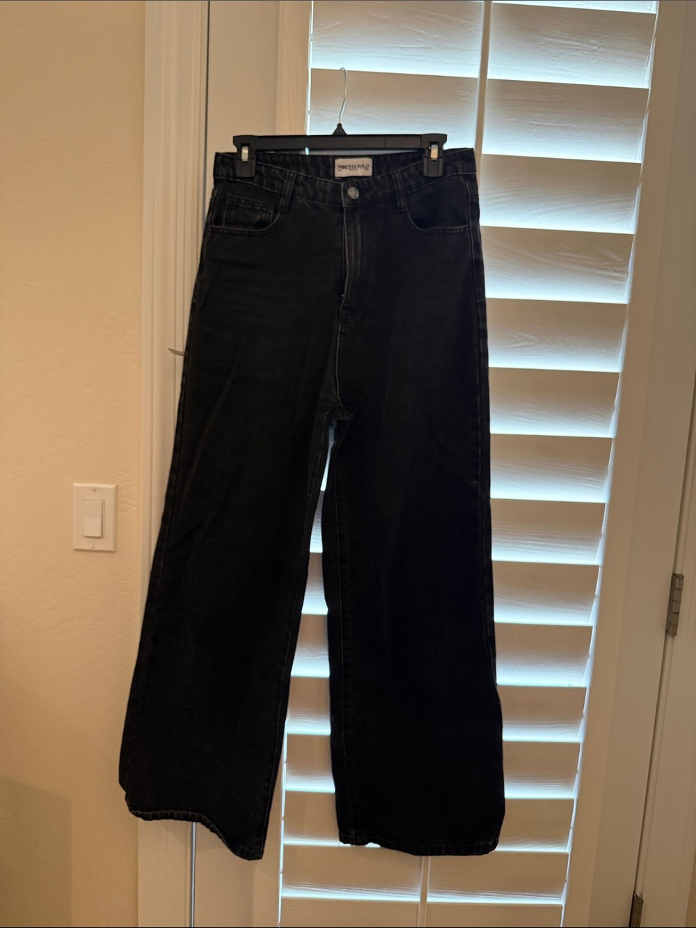 Princess Polly Black Wide Leg Jeans
